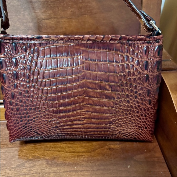 Brahmin Croc-Embossed Shoulder Bag in Pecan - Picture 3 of 10
